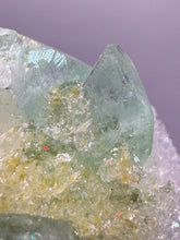 Load image into Gallery viewer, Luminous Mint Apophyllite with Glittering Druzy Sugar Quartz – India