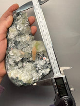 Load image into Gallery viewer, High-Grade Green Apophyllite with Pink Stilbite on Black Chalcedony – Deccan Traps, India