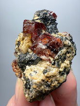 Load image into Gallery viewer, Naturally Faceted Zircon Crystal on Pegmatite–Biotite Matrix • Pakistan Mineral Specimen