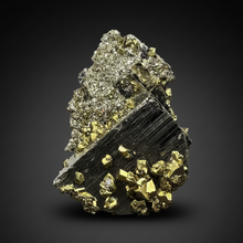 Load image into Gallery viewer, 4” New Find: Huanzala Mine Peru Sphalerite + Chalcopyrite + Apatite + Calcite + Quartz | Collector Display Specimen