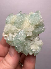 Load image into Gallery viewer, Luminous Mint Apophyllite with Glittering Druzy Sugar Quartz – India