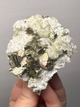 Load image into Gallery viewer, 2.9” New Find: Huanzala Mine Peru Sphalerite + Chalcopyrite + Apatite + Calcite + Quartz | Collector Display Specimen