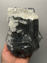 Load image into Gallery viewer, Premium Cubic Green–Purple Phantom Fluorite with Flower Calcite on Matrix
Xianghualing Mine, Hunan Province, China