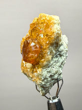 Load image into Gallery viewer, Hessonite Garnet Cluster on Matrix – Natural Collector Specimen from Pakistan | High-Grade Orange-Red Garnet Crystals