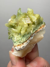 Load image into Gallery viewer, High-Grade Green Heulandite on Peach Stilbite Crystal Cluster | Deccan Traps, Maharashtra, India | Collector Mineral Specimen