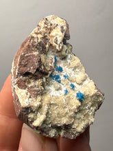 Load image into Gallery viewer, Rare Electric Blue Pentagonite on Druzy Matrix – Collector Mineral Specimen | India