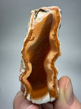Load image into Gallery viewer, Indonesian Sumatra Agate Pair – Vibrant Banded Chalcedony with Rich Color Zoning | Ethical Lapidary & Collector Display Specimens