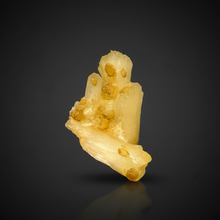 Load image into Gallery viewer, High-Grade Golden Calcite on Golden Stilbite — Maharashtra, India (Collector Cabinet Specimen)