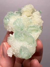 Load image into Gallery viewer, Luminous Mint Apophyllite with Glittering Druzy Sugar Quartz – India