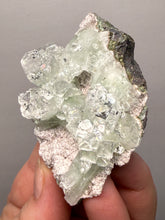 Load image into Gallery viewer, Light Mint Green “Disco Ball” Radial Apophyllite on Pink & Green Heulandite — Deccan Traps, India