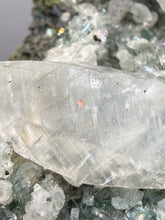 Load image into Gallery viewer, Double Terminated Scalenohedral Optical Calcite on Druzy Apophyllite & Green Heulandite | Maharashtra, India