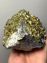 Load image into Gallery viewer, 5.7” New Find: Huanzala Mine Peru Sphalerite + Chalcopyrite + Apatite + Calcite + Quartz | Collector Display Specimen