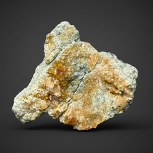 Load image into Gallery viewer, Hessonite Garnet Cluster on Matrix – Natural Collector Specimen from Pakistan | High-Grade Orange-Red Garnet Crystals