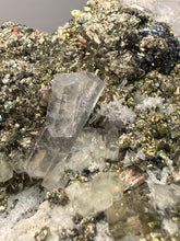 Load image into Gallery viewer, 3.3” New Find: Huanzala Mine Peru Sphalerite + Chalcopyrite + Apatite + Calcite + Quartz | Collector Display Specimen