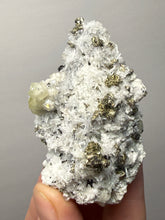 Load image into Gallery viewer, 2.7” New Find: Huanzala Mine Peru Sphalerite + Chalcopyrite + Apatite + Calcite + Quartz | Collector Display Specimen
