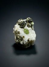 Load image into Gallery viewer, Electric Green Diopside on Quartz – Collector Mineral Specimen (Gilgit-Baltistan) Pakistan