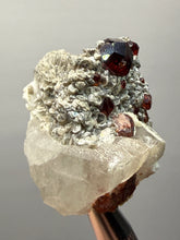 Load image into Gallery viewer, High-Grade Naturally Faceted Red Spessartine Garnet on Matrix — Skardu, Pakistan