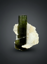 Load image into Gallery viewer, Dark Green Cap Stak Nala Tourmaline with Cleavelandite Flower – Haramosh Mountains, Pakistan | Thumbnail Specimen