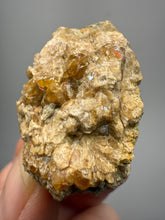 Load image into Gallery viewer, Hessonite Garnet Cluster on Matrix – Natural Collector Specimen from Pakistan | High-Grade Orange-Red Garnet Crystals