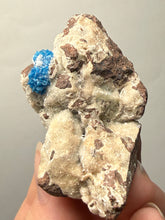 Load image into Gallery viewer, Rare Electric Blue Cavansite on Druzy Matrix – Collector Mineral Specimen | India