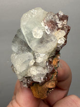 Load image into Gallery viewer, Lustrous Apophyllite over Red Heulandite (Zeolite Pocket) — Deccan Traps, Maharashtra, India