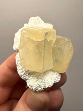 Load image into Gallery viewer, Rare Druzy Golden “Diamond” Calcite on Zeolite Matrix — Maharashtra, India | Collector Cabinet Specimen