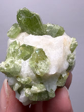 Load image into Gallery viewer, Electric Green Diopside on Quartz – Collector Mineral Specimen (Gilgit-Baltistan) Pakistan