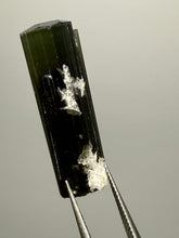 Load image into Gallery viewer, Dark Green Cap Stak Nala Tourmaline with Cleavelandite Flower – Haramosh Mountains, Pakistan | Thumbnail Specimen