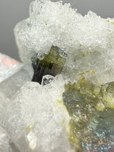 Load image into Gallery viewer, Blue Cap Dark Green Stak Nala Tourmaline on Cleavelandite Matrix – Haramosh Mountains, Pakistan