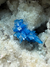 Load image into Gallery viewer, Rare Electric Blue Cavansite on Druzy Matrix – Collector Mineral Specimen | India