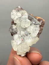 Load image into Gallery viewer, Lustrous Apophyllite over Red Heulandite (Zeolite Pocket) — Deccan Traps, Maharashtra, India