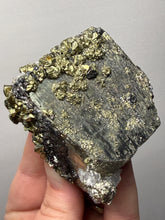 Load image into Gallery viewer, 3” New Find: Huanzala Mine Peru Sphalerite + Chalcopyrite + Apatite + Calcite + Quartz | Collector Display Specimen