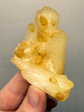 Load image into Gallery viewer, High-Grade Golden Calcite on Golden Stilbite — Maharashtra, India (Collector Cabinet Specimen)