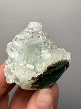 Load image into Gallery viewer, Light Mint Green “Disco Ball” Radial Apophyllite on Pink & Green Heulandite — Deccan Traps, India