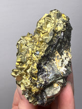 Load image into Gallery viewer, 3.3” New Find: Huanzala Mine Peru Sphalerite + Chalcopyrite + Apatite + Calcite + Quartz | Collector Display Specimen