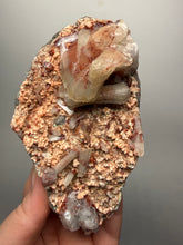 Load image into Gallery viewer, Rare Red Druzy Apophyllite with Red Stilbite Cluster | India | Collector Mineral Specimen