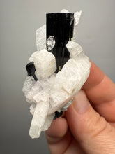 Load image into Gallery viewer, Dark Green Cap Stak Nala Tourmaline on Cleavelandite Matrix – Haramosh Mountains, Pakistan