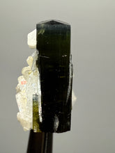 Load image into Gallery viewer, Double Blue Cap Dark Green Stak Nala Tourmaline and Cleavelandite – Haramosh Mountains, Pakistan | Thumbnail Specimen