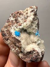 Load image into Gallery viewer, Rare Electric Blue Pentagonite & Cavansite on Druzy Matrix | Collector Mineral Specimen | Wagholi Quarry, India