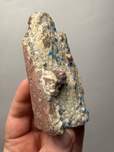 Load image into Gallery viewer, Rare Electric Blue Pentagonite & Cavansite on Druzy Matrix | Collector Mineral Specimen | Wagholi Quarry, India