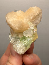 Load image into Gallery viewer, High-Grade Gemmy Green Apophyllite on White Stilbite | Deccan Traps, Maharashtra, India