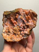 Load image into Gallery viewer, “Goblin Chalcedony” Pink & Orange Druzy Botryoidal Stalactites — Tichka Massif, High Atlas, Morocco