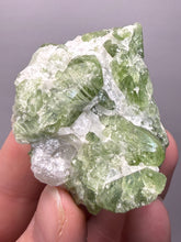 Load image into Gallery viewer, Electric Green Diopside on Quartz – Collector Mineral Specimen (Gilgit-Baltistan) Pakistan