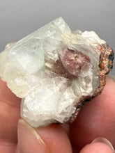 Load image into Gallery viewer, Lustrous Apophyllite over Red Heulandite (Zeolite Pocket) — Deccan Traps, Maharashtra, India