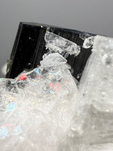 Load image into Gallery viewer, Blue and Green Cap Stak Nala Tourmaline w Double Terminated Quartz on Cleavelandite Matrix – Haramosh Mountains, Pakistan