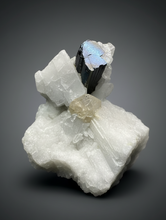Load image into Gallery viewer, Dark Green Cap Stak Nala Tourmaline on Cleavelandite Matrix – Haramosh Mountains, Pakistan