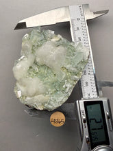 Load image into Gallery viewer, High-Grade Gemmy Green Apophyllite on White Stilbite | Deccan Traps, Maharashtra, India