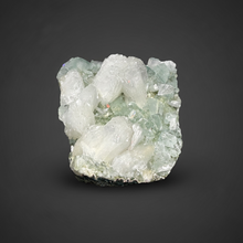 Load image into Gallery viewer, High-Grade Gemmy Green Apophyllite on White Stilbite | Deccan Traps, Maharashtra, India