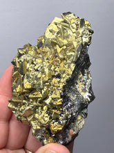 Load image into Gallery viewer, 3.3” New Find: Huanzala Mine Peru Sphalerite + Chalcopyrite + Apatite + Calcite + Quartz | Collector Display Specimen