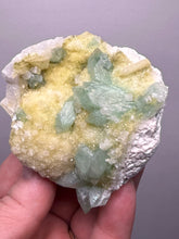 Load image into Gallery viewer, Luminous Mint Apophyllite with Glittering Druzy Sugar Quartz – India
